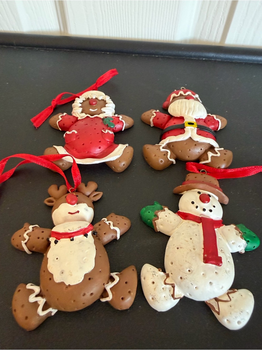 House of Lloyd 1996 “Ginger Nuts” ornaments. Lot of 4. Gingerbread cookies